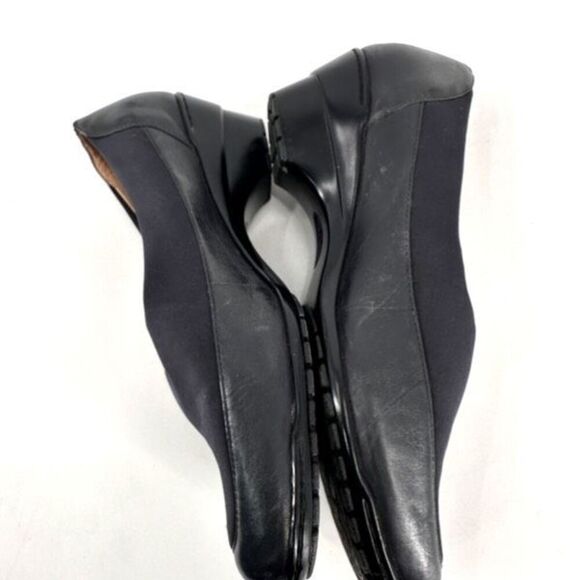 Sofft Womens Leather Fabric Stretch Square Toe Slip On Loafers Black Size 9 wide - Picture 6 of 12